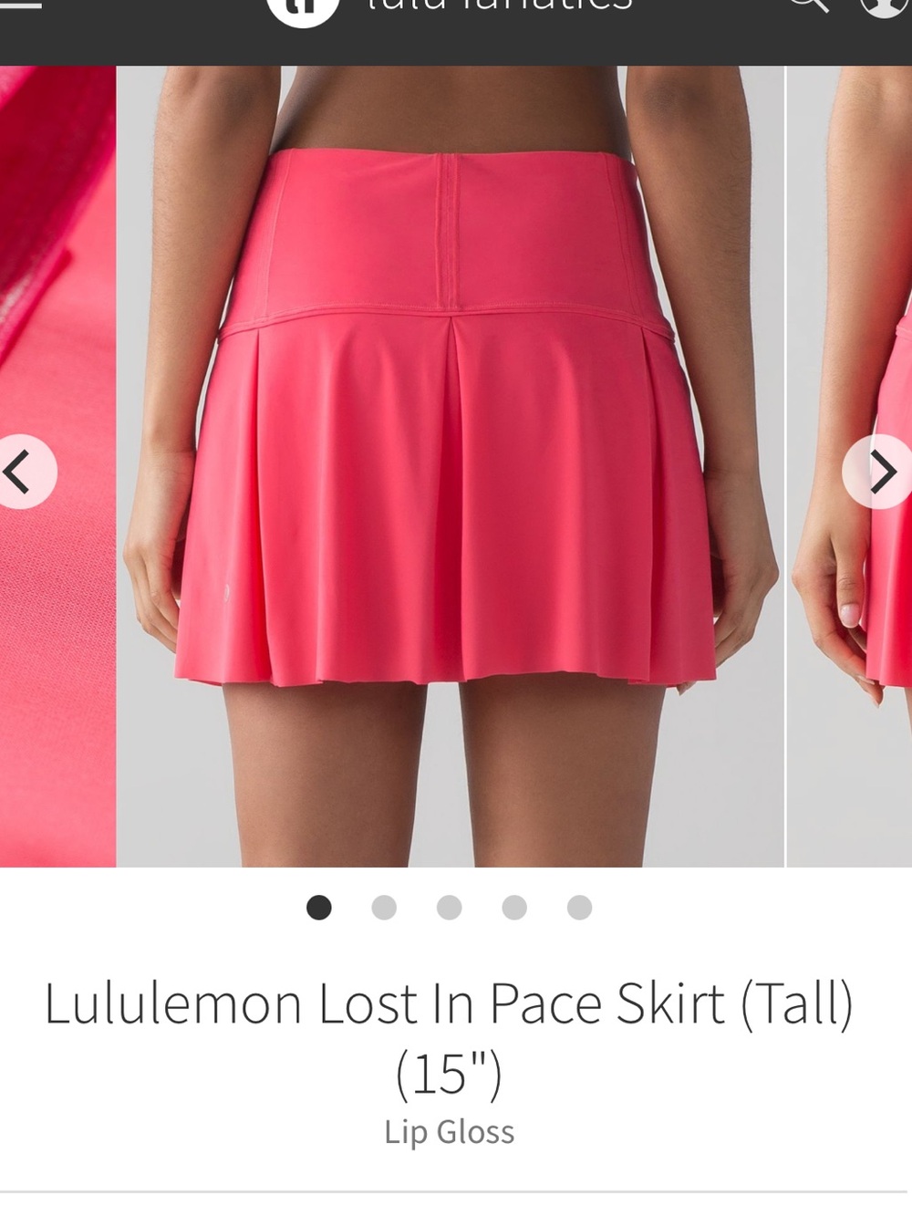 lululemon sz 8 Tall Lost In Pace Lip Gloss Pink tennis golf running Skirt skort